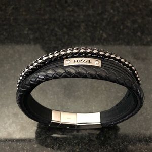 Fossil Multilayered Leather Bracelet